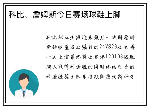 科比、詹姆斯今日赛场球鞋上脚